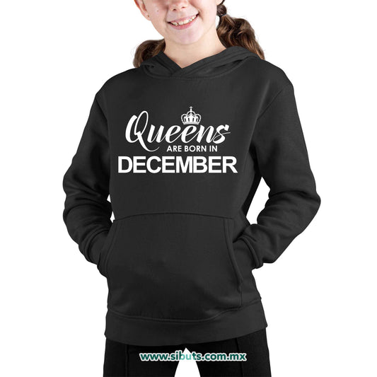 Sudadera Niño Gorro Las Reinas Nacieron En Diciembre