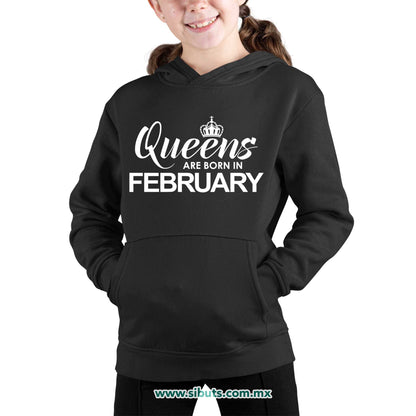 Sudadera Niño Gorro Las Reinas Nacieron En Febrero