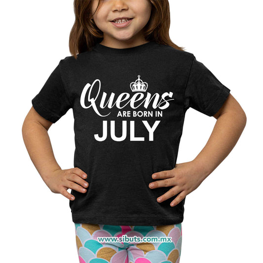 Playera Niño Las Reinas Nacieron En Julio