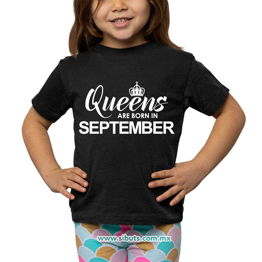 Playera Niño Las Reinas Nacieron En Septiembre