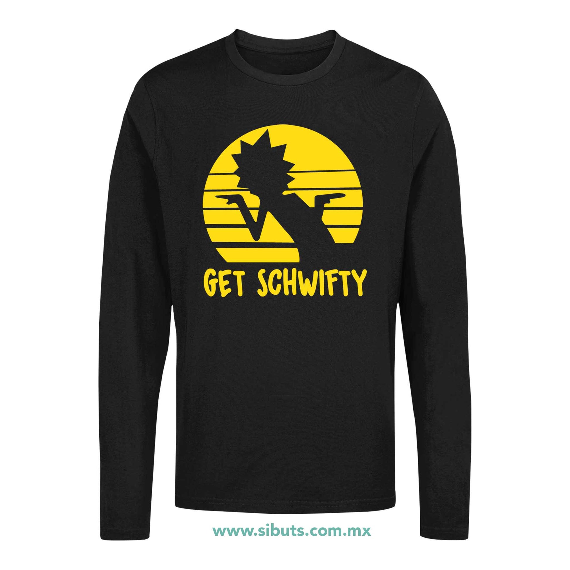 Playera Hombre Manga Larga Rick And Morty Get Schwifty