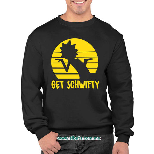 Sudadera Hombre Cuello Redondo Rick And Morty Get Schwifty