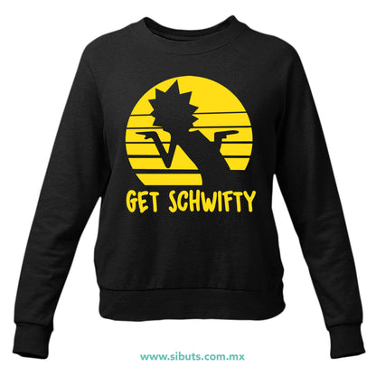 Sudadera Mujer Cuello Redondo Rick And Morty Get Schwifty