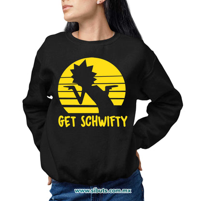 Sudadera Mujer Cuello Redondo Rick And Morty Get Schwifty