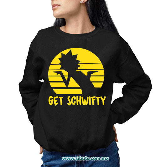 Sudadera Mujer Cuello Redondo Rick And Morty Get Schwifty
