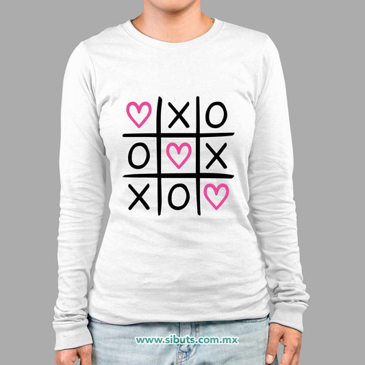 Playera Mujer Manga Larga San Valentin Juego de Gato