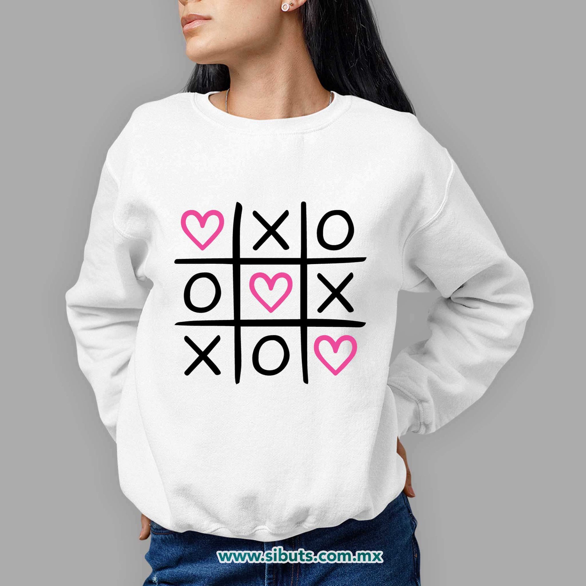 Sudadera Mujer Cuello Redondo San Valentin Juego de Gato