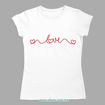 Playera Mujer San Valentin Hilo Corazón Love