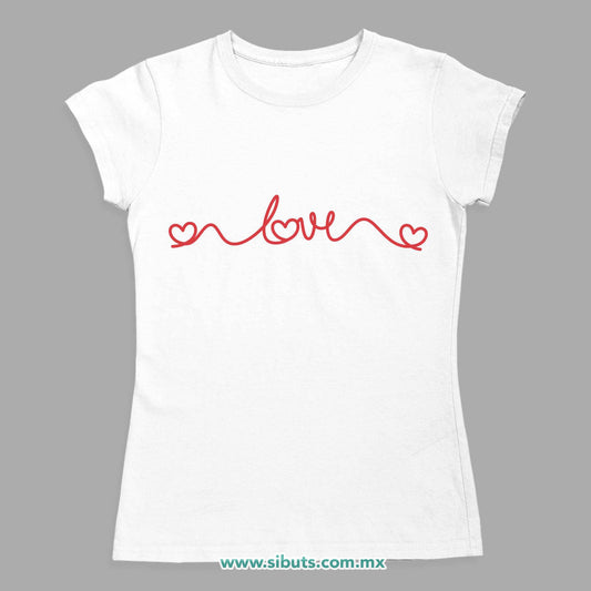 Playera Mujer San Valentin Hilo Corazón Love
