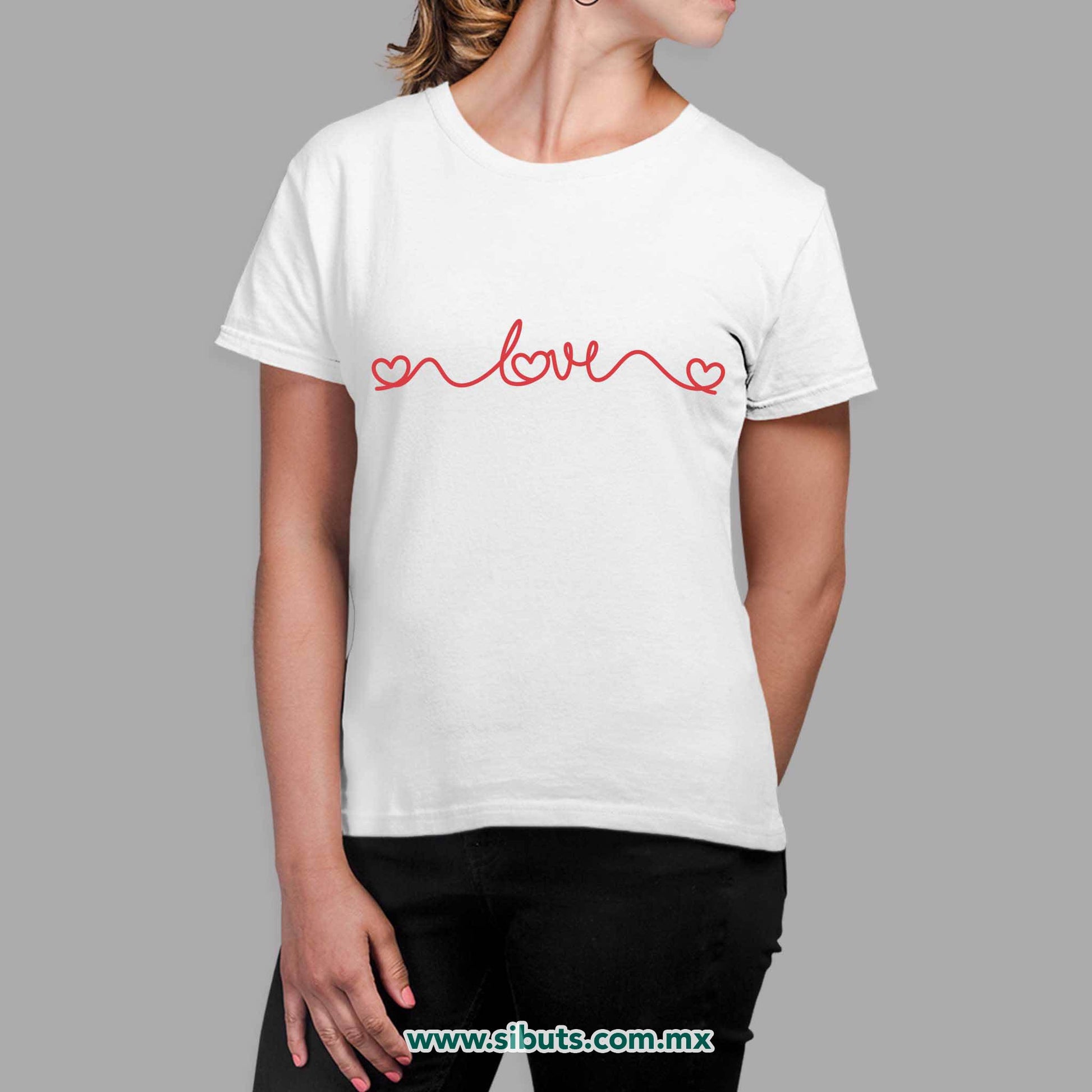 Playera Mujer San Valentin Hilo Corazón Love
