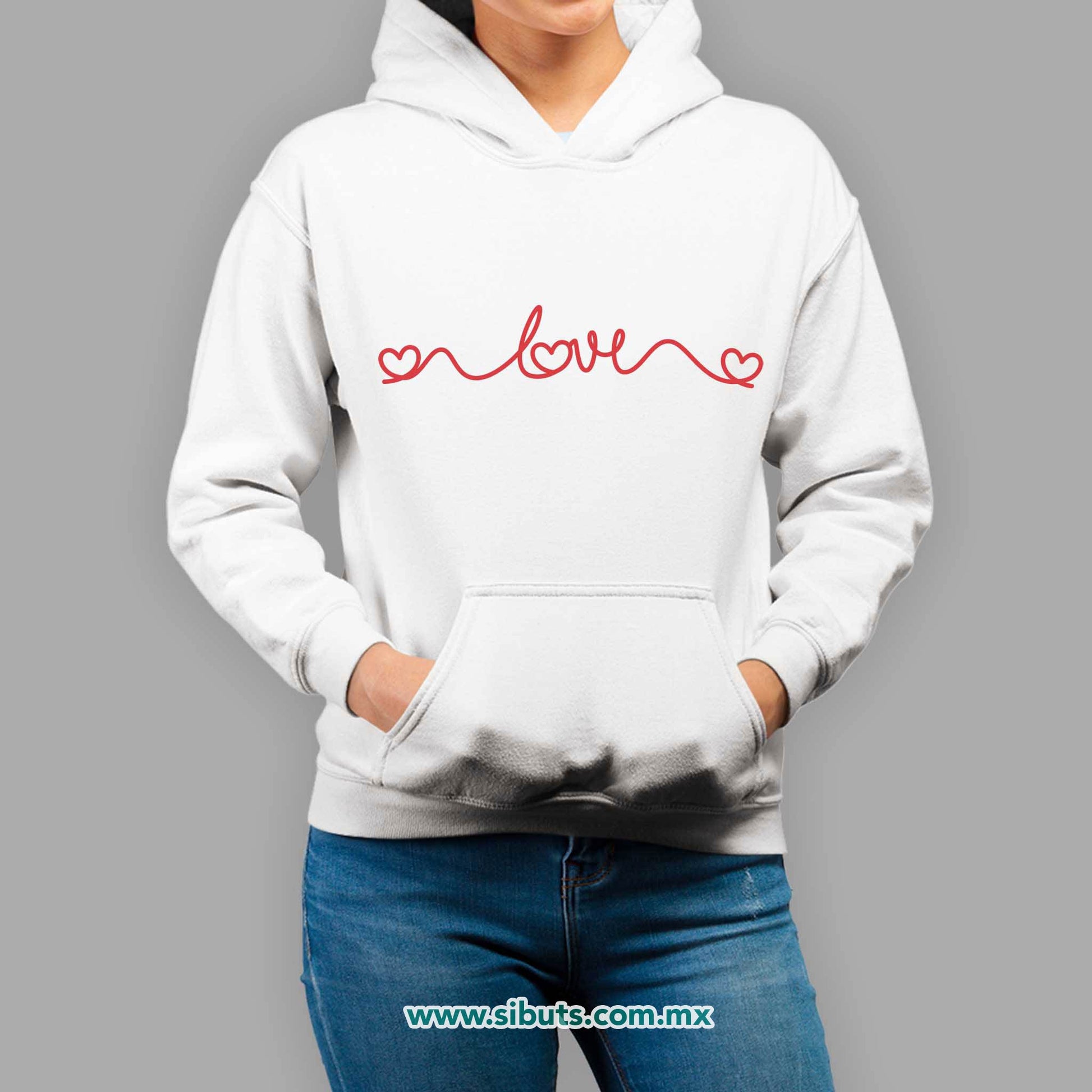 Sudadera Mujer Gorro San Valentin Hilo Corazón Love