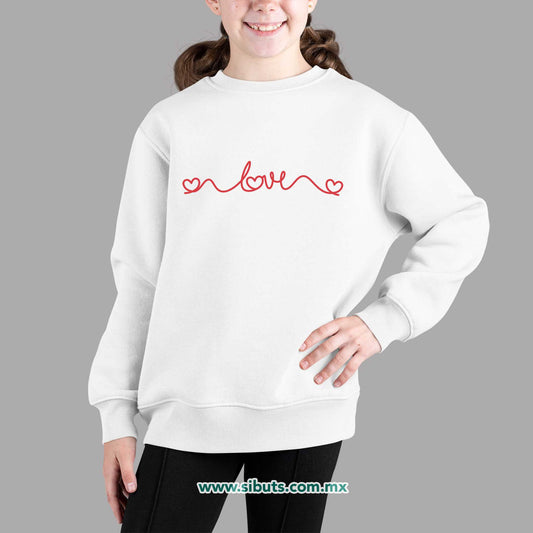 Sudadera Niño Cuello Redondo San Valentin Hilo Corazón Love