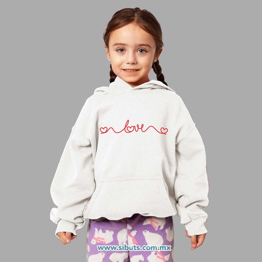 Sudadera Niño Gorro San Valentin Hilo Corazón Love