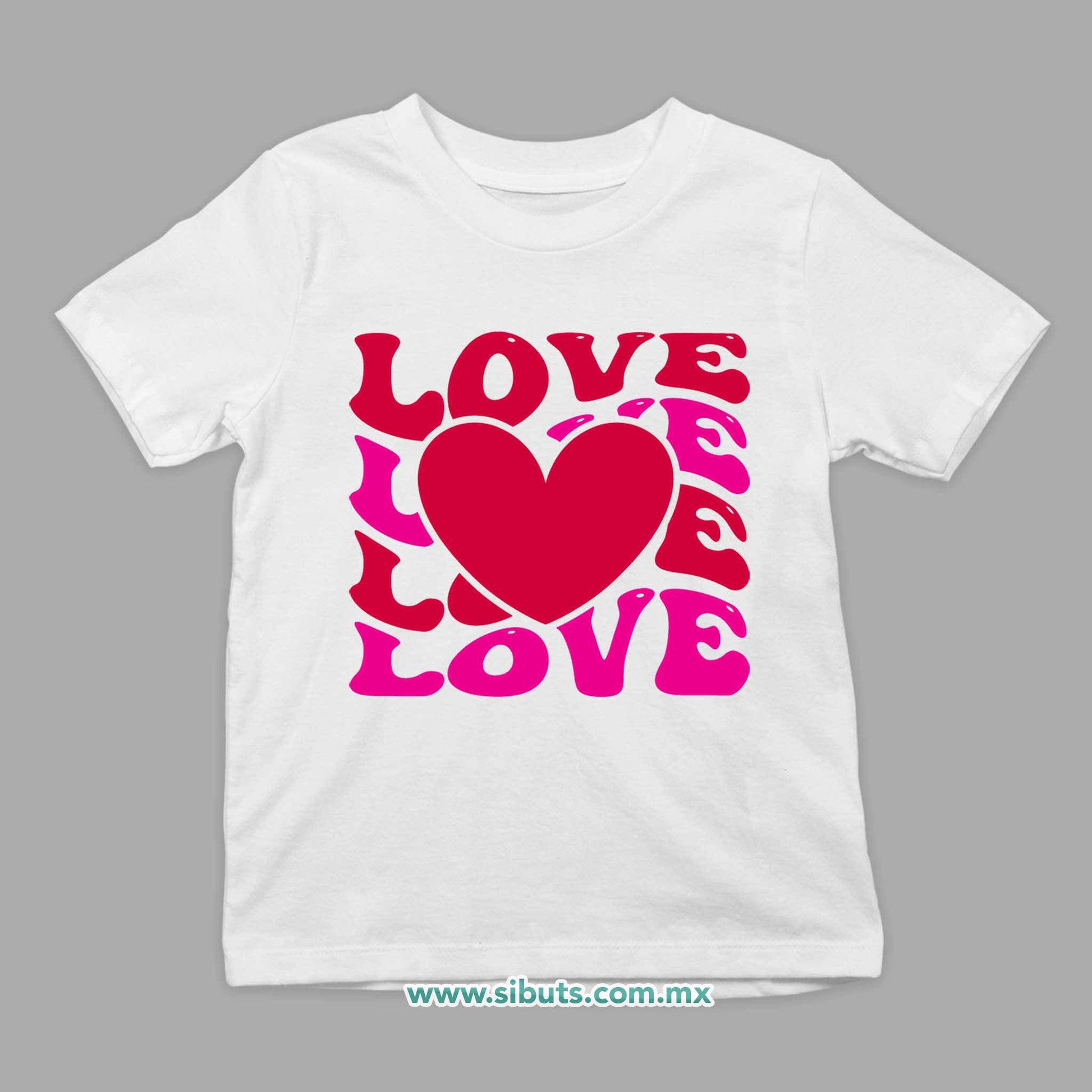 Playera Niño San Valentin Love Love Corazón