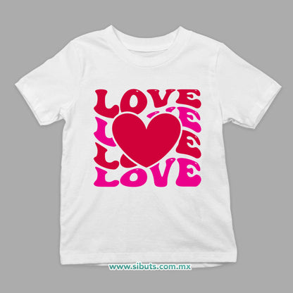 Playera Niño San Valentin Love Love Corazón
