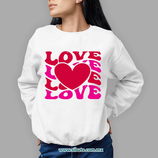 Sudadera Mujer Cuello Redondo San Valentin Love Love Corazón