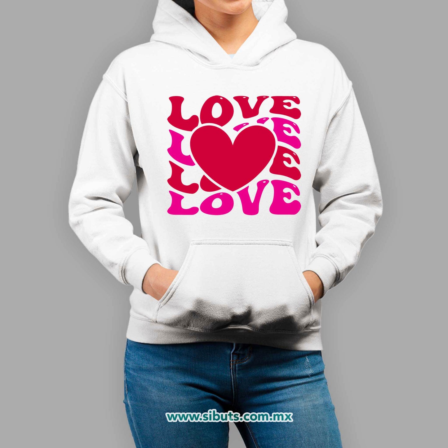 Sudadera Mujer Gorro San Valentin Love Love Corazón