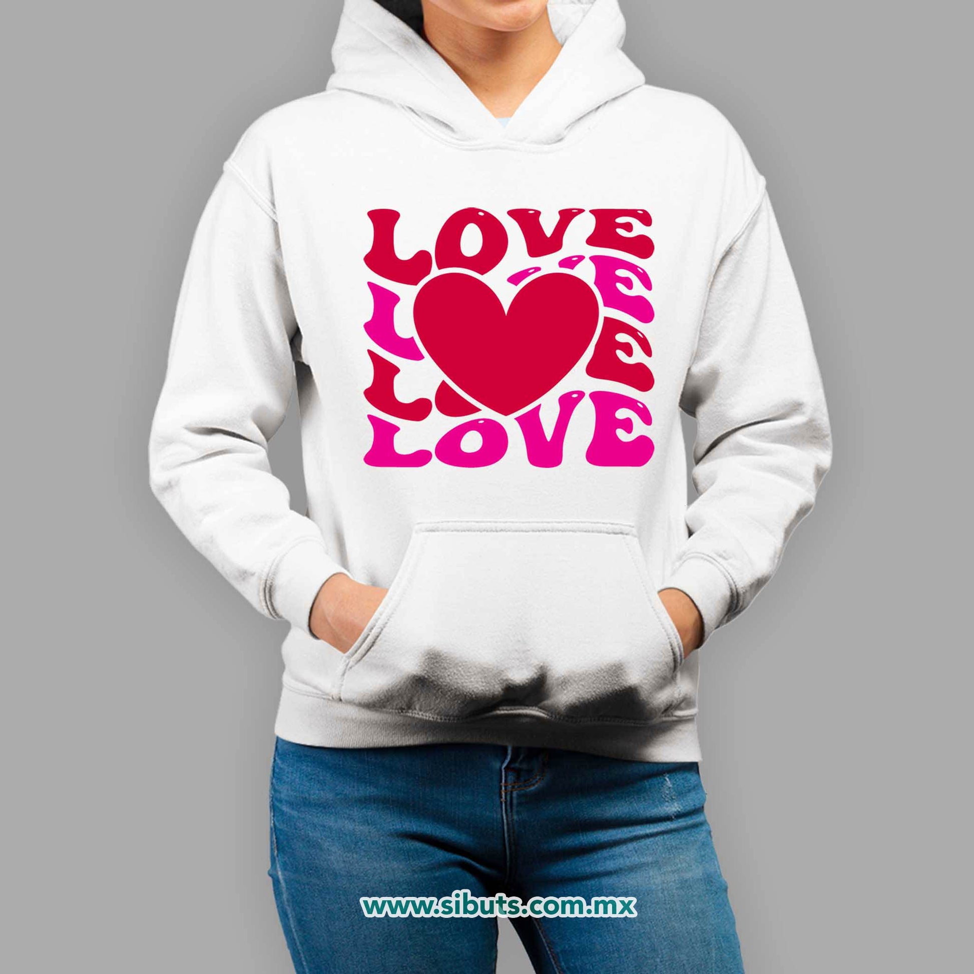Sudadera Mujer Gorro San Valentin Love Love Corazón