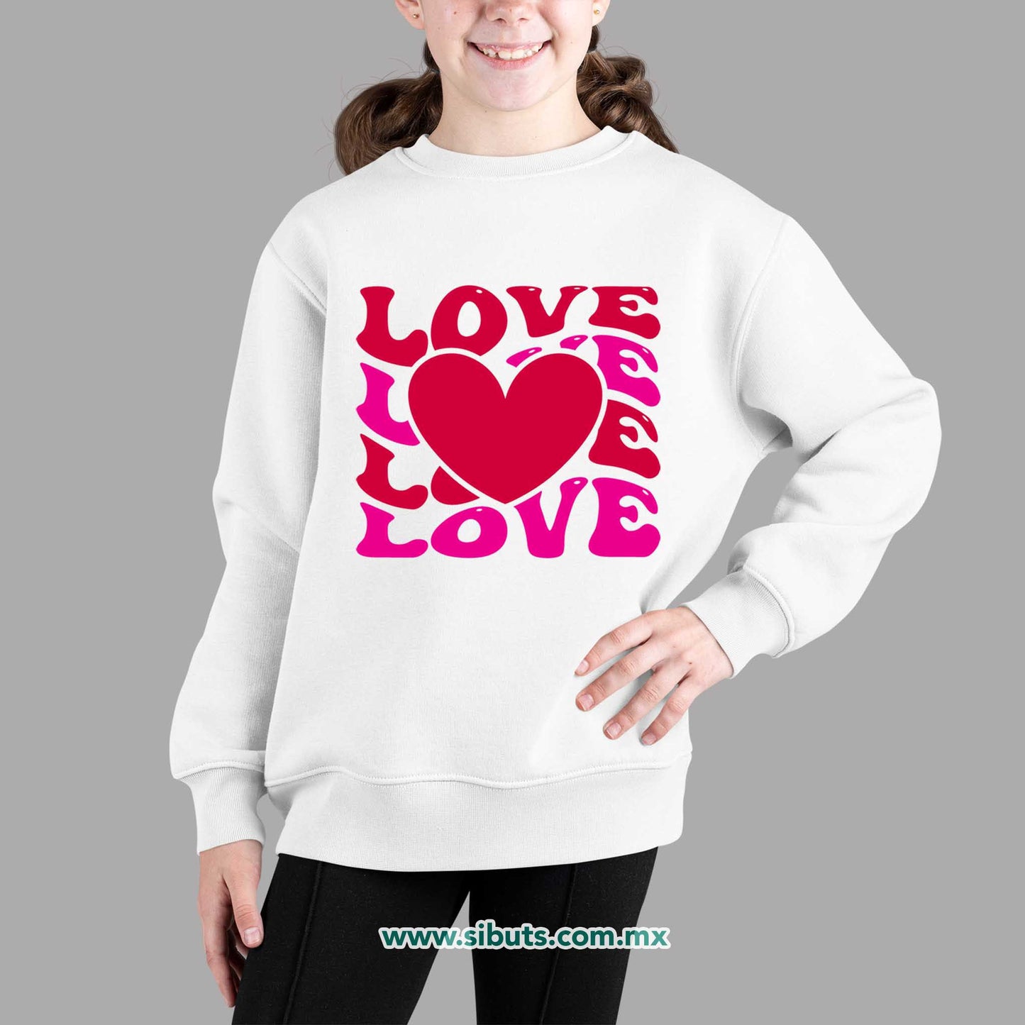 Sudadera Niña Cuello Redondo San Valentin Love