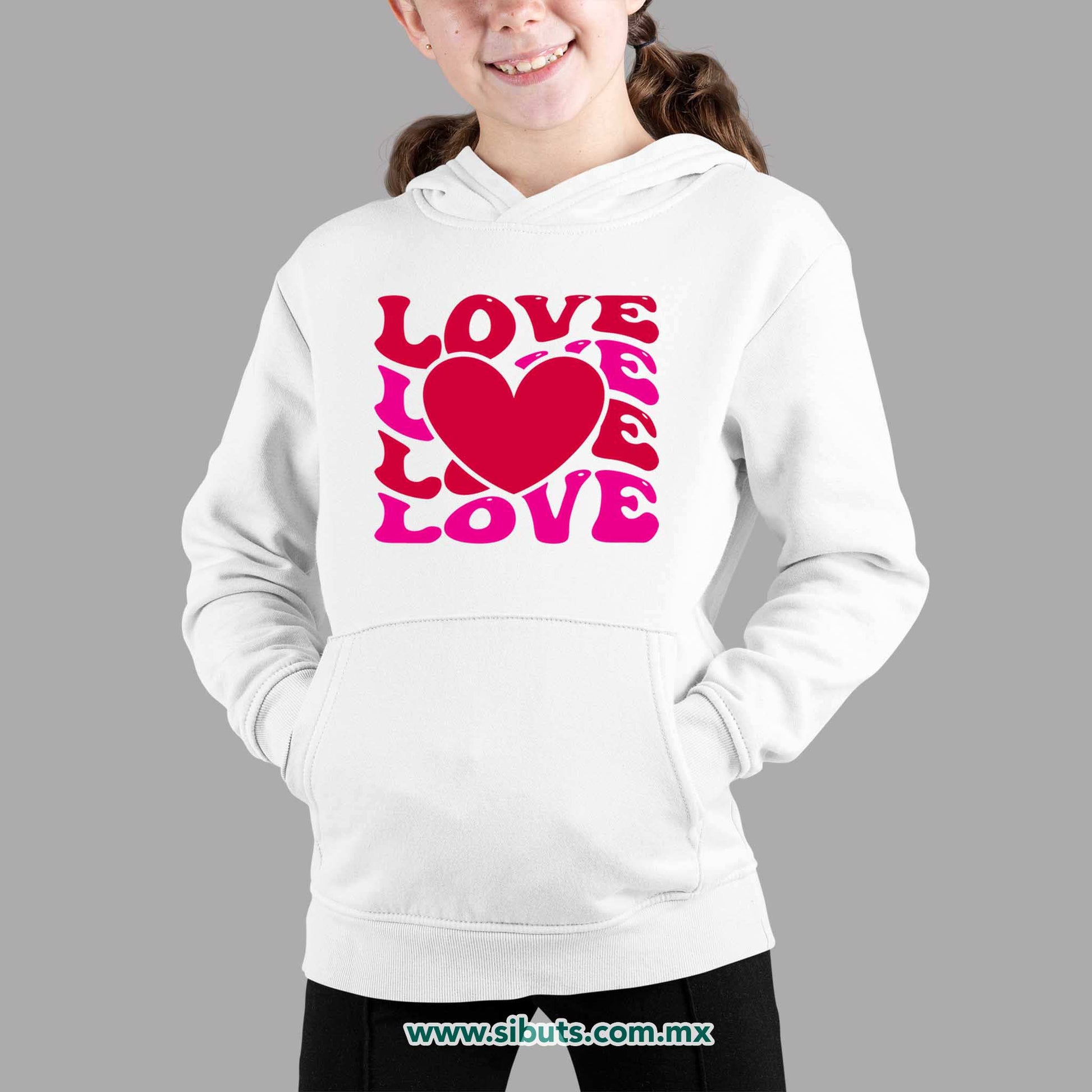 Sudadera Niño Gorro San Valentin Love Love Corazón