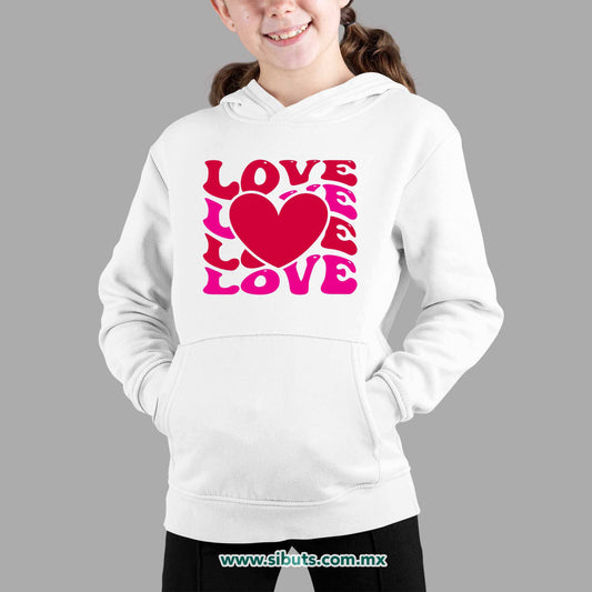 Sudadera Niño Gorro San Valentin Love Love Corazón