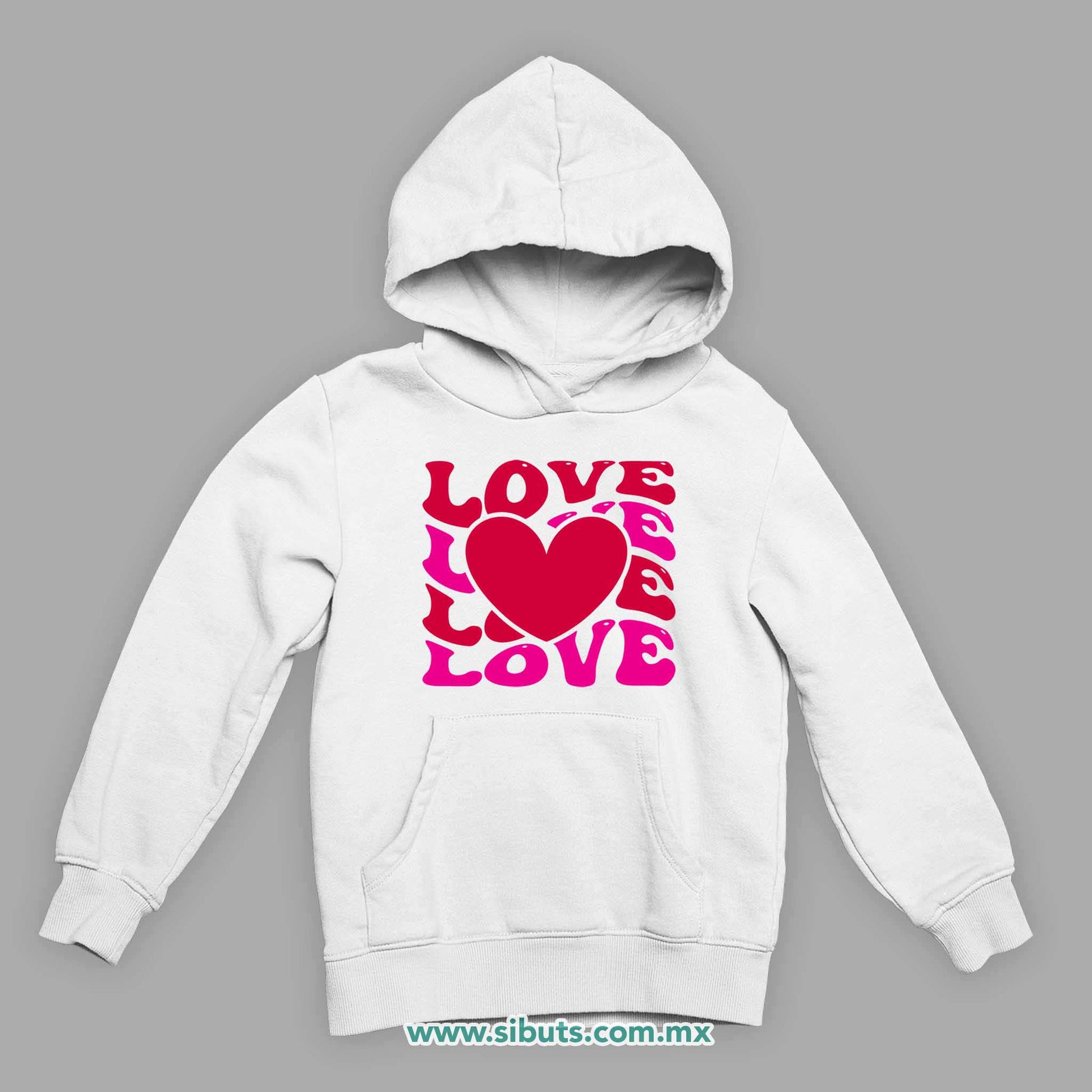 Sudadera Niño Gorro San Valentin Love Love Corazón