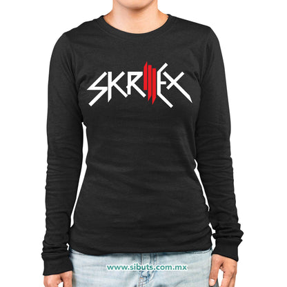 Playera Mujer Manga Larga Dj Skrillex