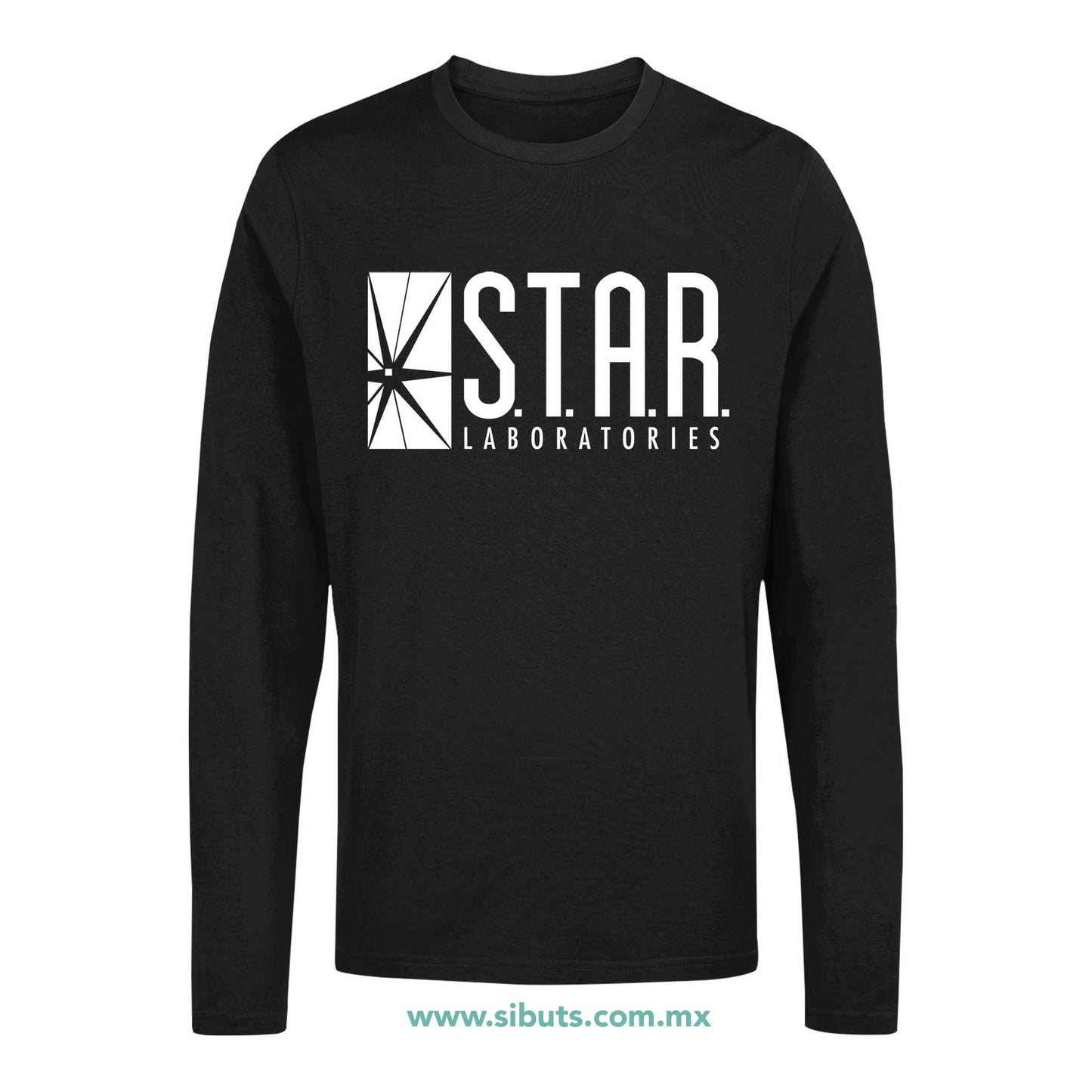 Playera Hombre Manga Larga Flash Star Lab Laboratories