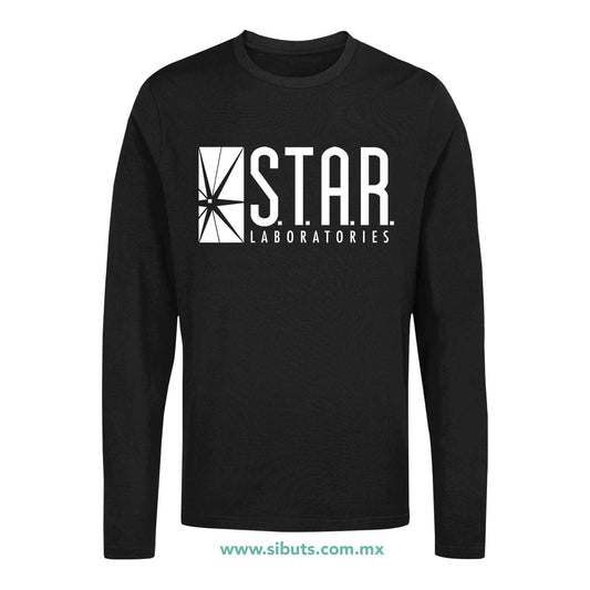 Playera Hombre Manga Larga Flash Star Lab Laboratories