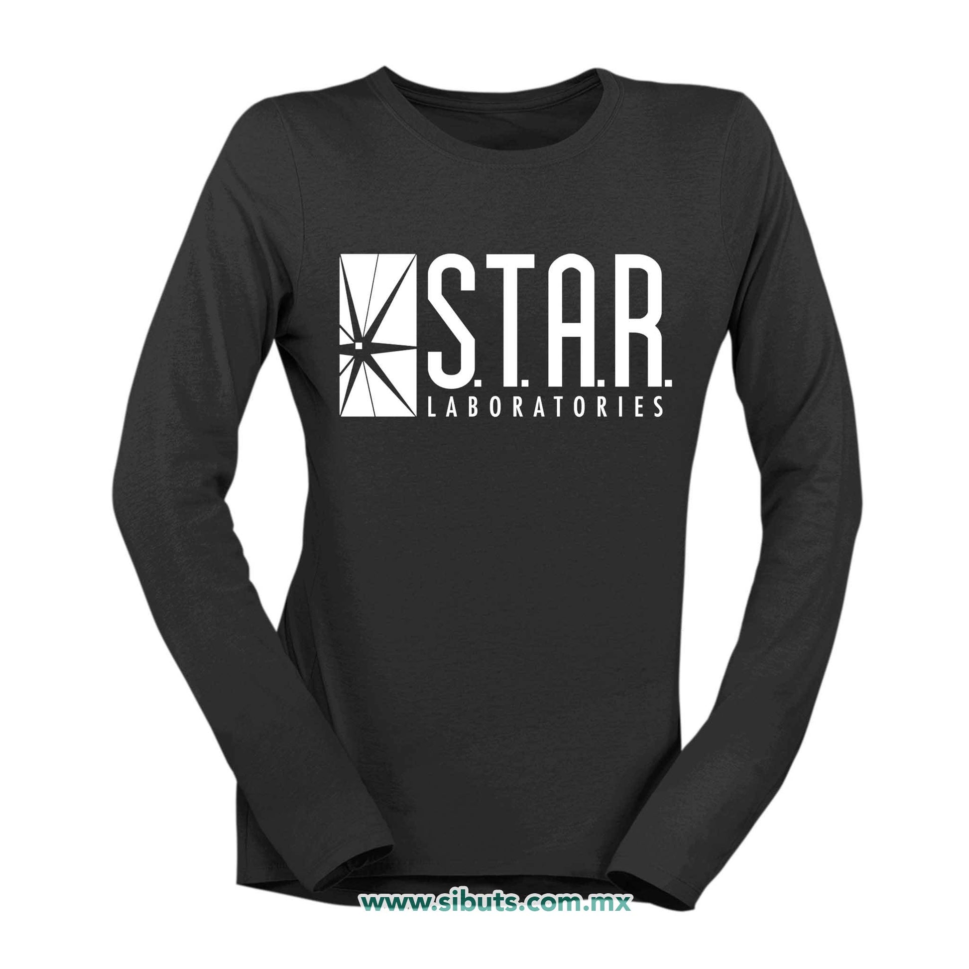 Playera Mujer Manga Larga Flash Star Lab Laboratories