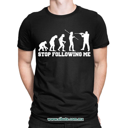 Playera Hombre Evolución Stop Following Me