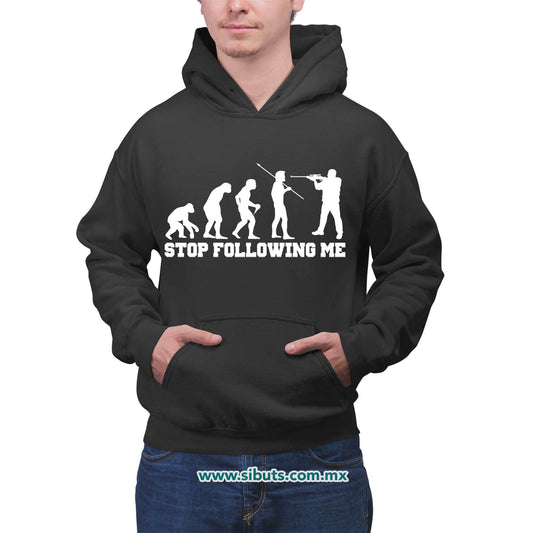 Sudadera Hombre Gorro Evolución Stop Following Me