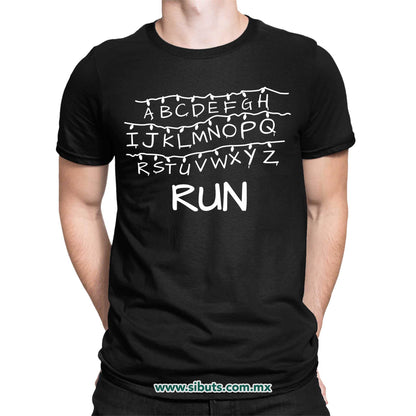 Playera Hombre Stranger Things Abcededario