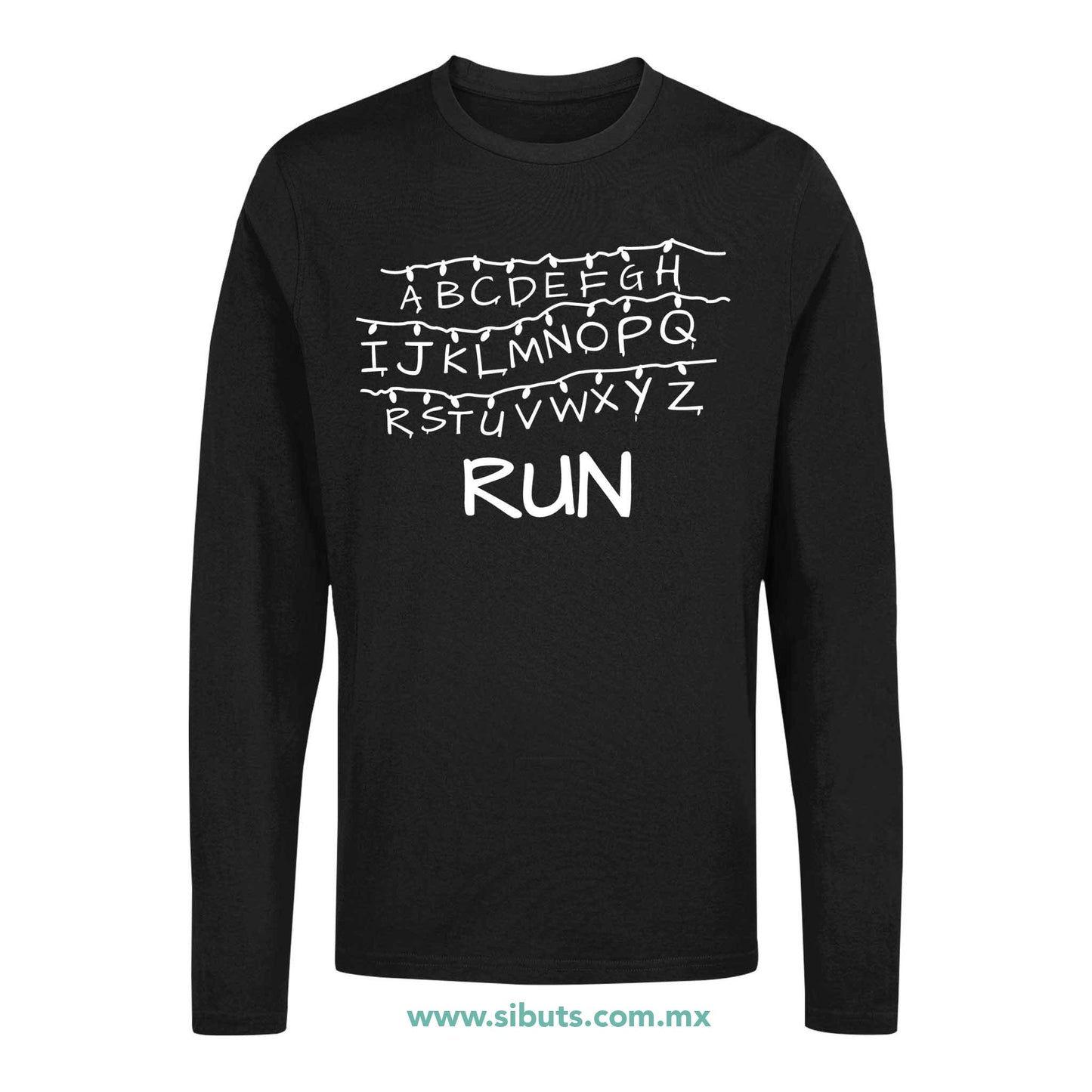 Playera Hombre Manga Larga Stranger Things Abcededario