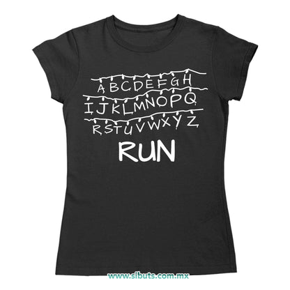 Playera Mujer Stranger Things Abcededario