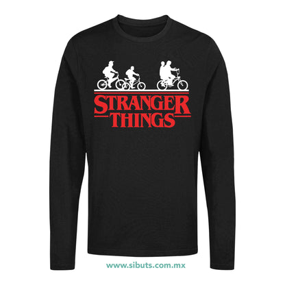 Playera Hombre Manga Larga Stranger Things Bicicletas