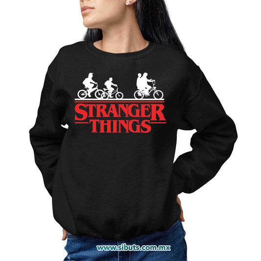 Sudadera Mujer Cuello Redondo Stranger Things Bicicletas