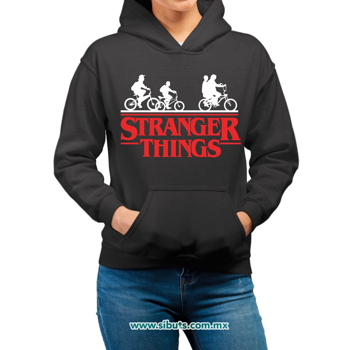 Sudadera Mujer Gorro Stranger Things Bicicletas