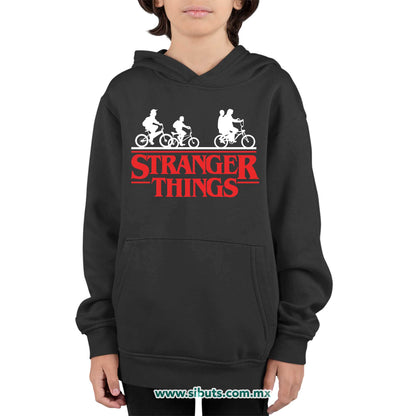 Sudadera Niño Gorro Stranger Things Bicicletas