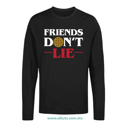 Playera Hombre Manga Larga Stranger Things Friends Don´t Lie