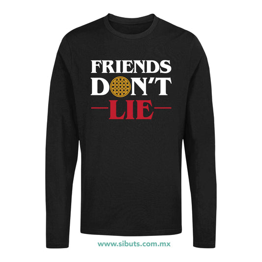 Playera Hombre Manga Larga Stranger Things Friends Don´t Lie
