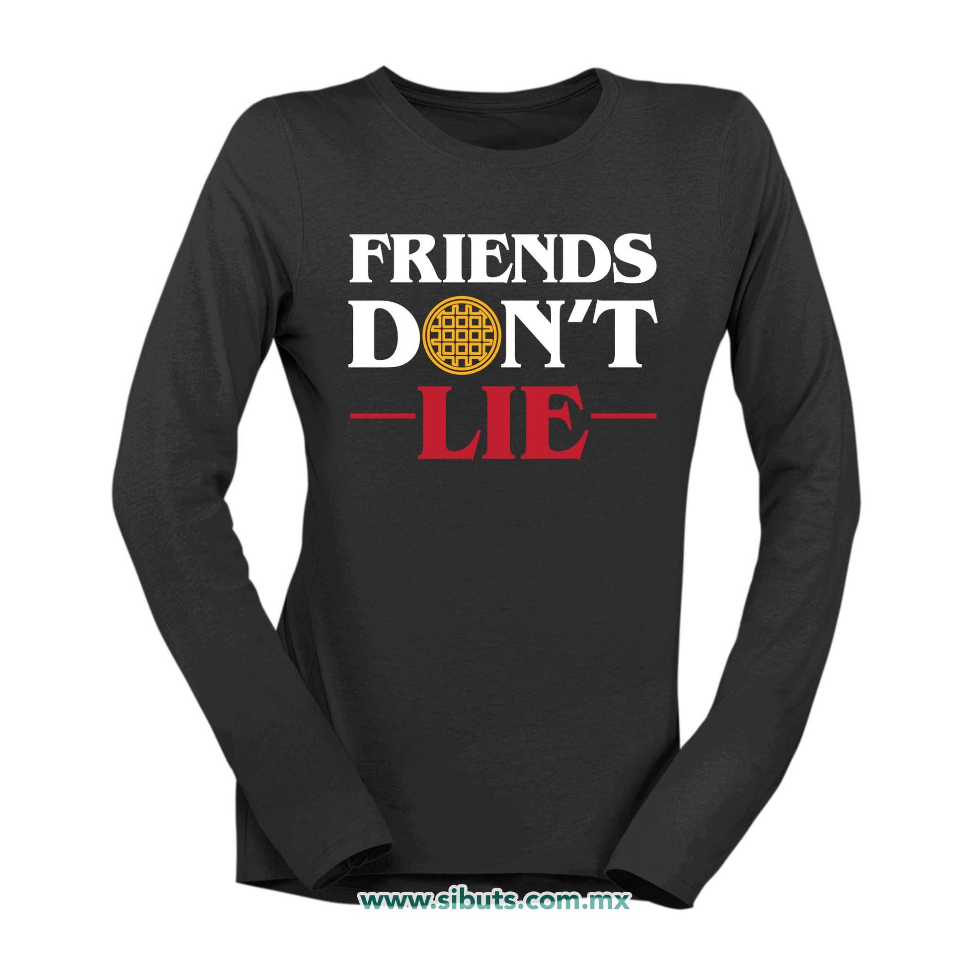 Playera Mujer Manga Larga Stranger Things Friends Don´t Lie