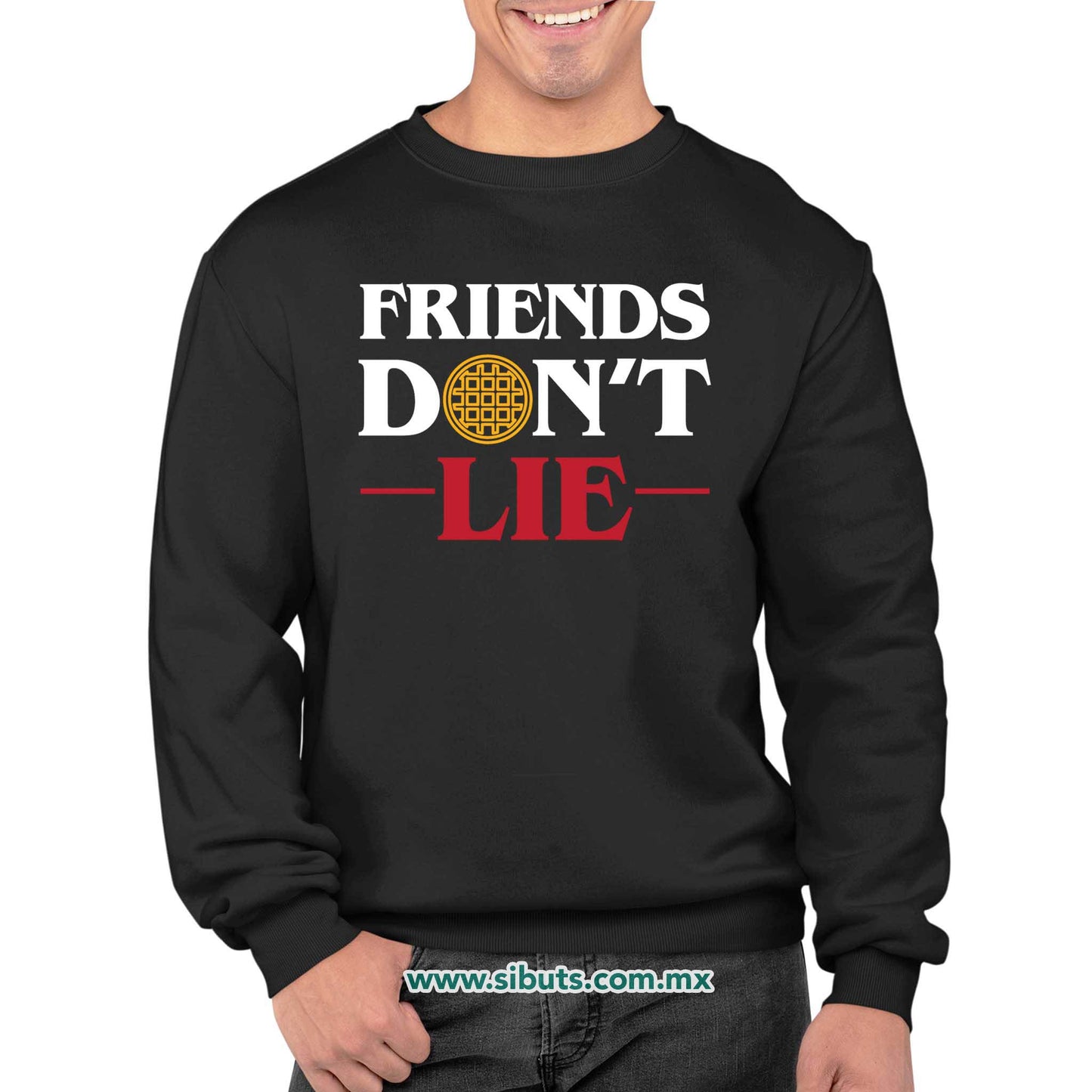 Sudadera Hombre Cuello Redondo Stranger Things Friends Don´t Lie