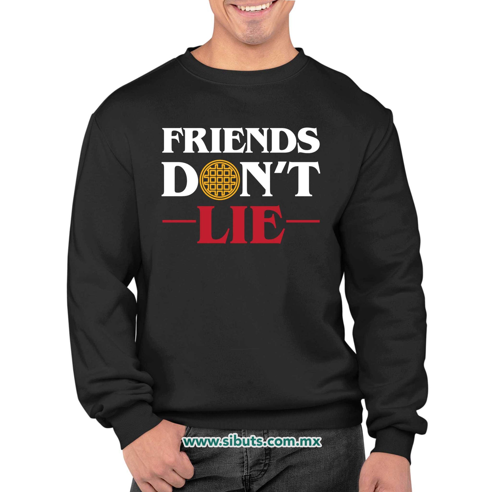 Sudadera Hombre Cuello Redondo Stranger Things Friends Don´t Lie