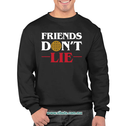 Sudadera Hombre Cuello Redondo Stranger Things Friends Don´t Lie