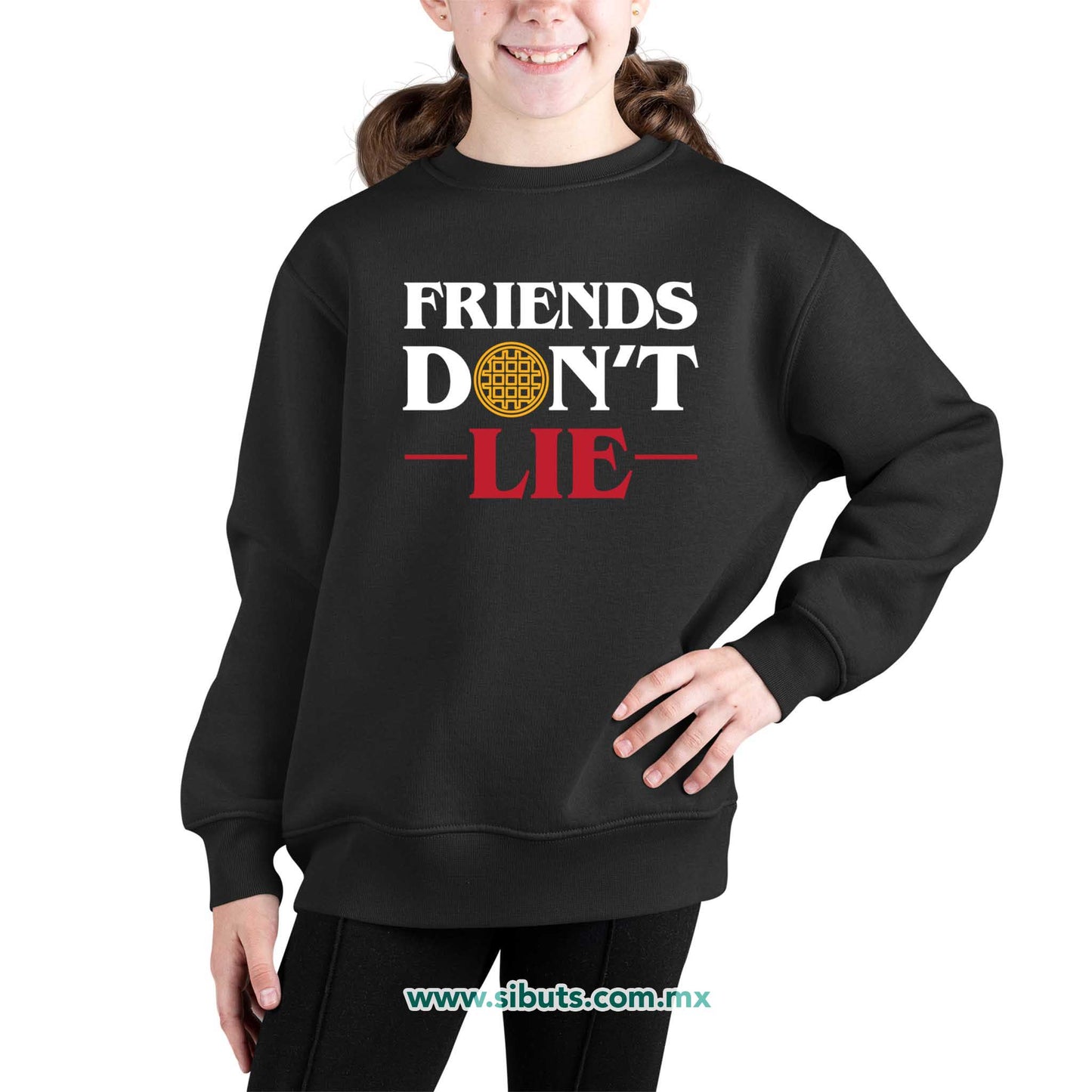 Sudadera Niña Cuello Redondo Stranger Things Friends Don´t Lie