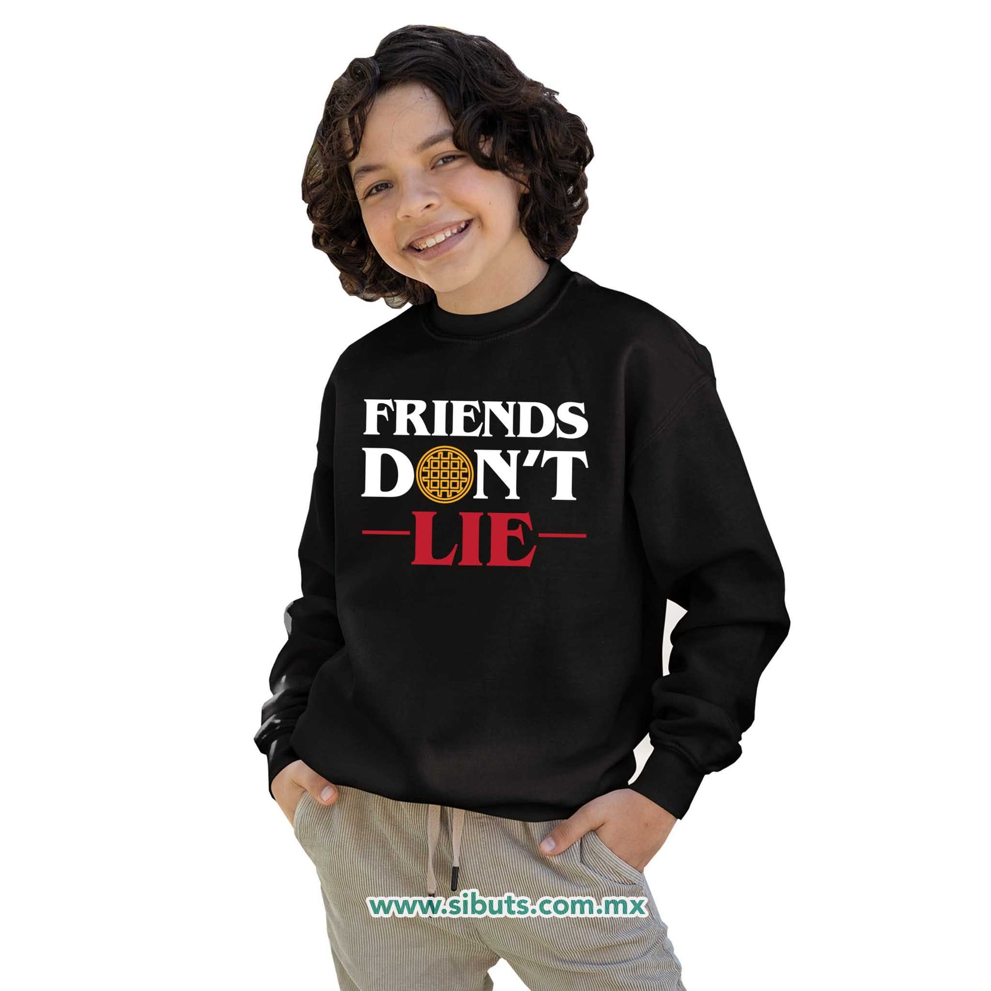 Sudadera Niña Cuello Redondo Stranger Things Friends Don´t Lie
