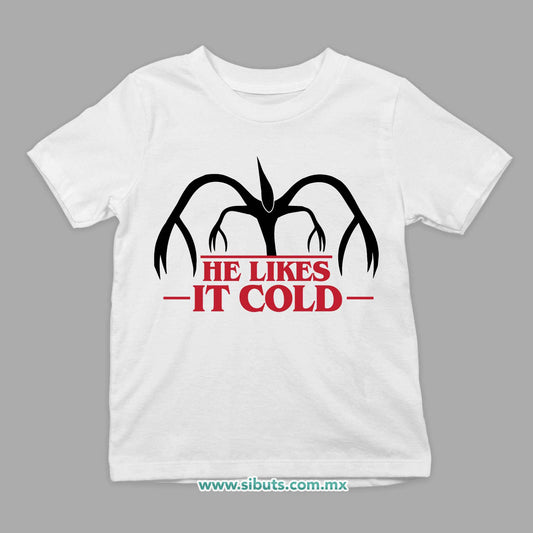 Playera Niño Stranger Things Demogorgon He Likes It Cold