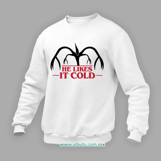 Sudadera Hombre Cuello Redondo Stranger Things Demogorgon He Likes It Cold