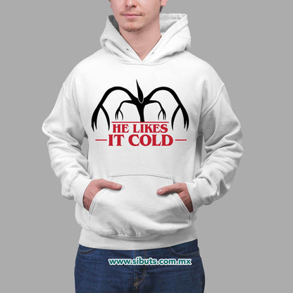 Sudadera Hombre Gorro Stranger Things Demogorgon He Likes It Cold
